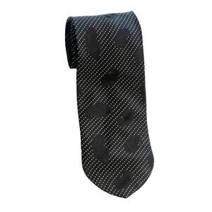 Dolcepunta Tie Mens Black & White Paisley 100% Silk Made in Italy Necktie